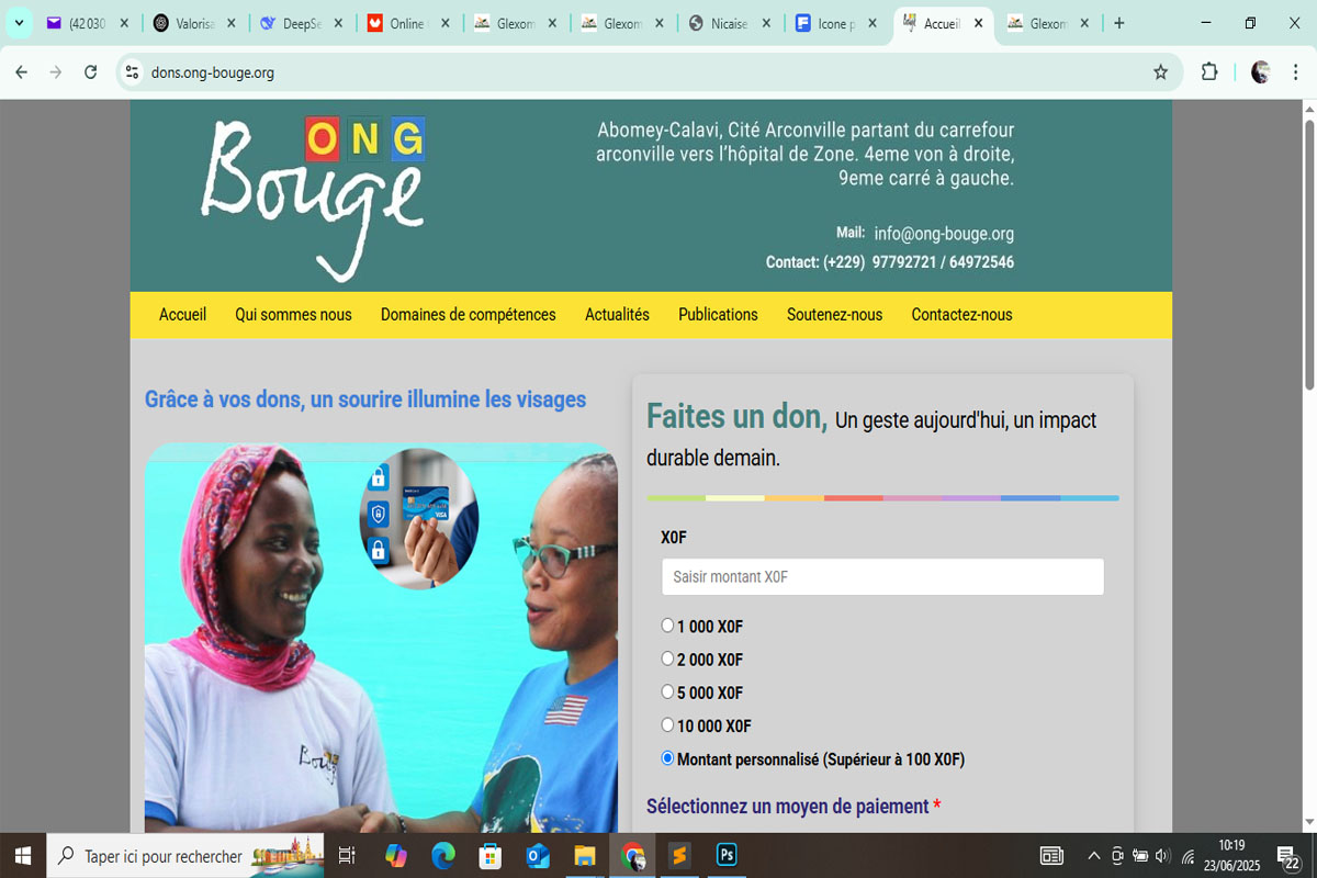 Site web DONS-ONG-IECT